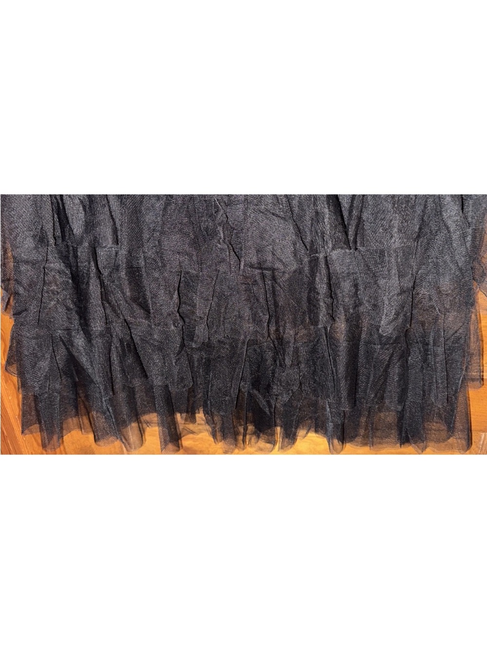 Ebossy Black Tiered Ruffle Tulle Midi A-Line Skirt Whimsigoth Size XL - Picture 3 of 7
